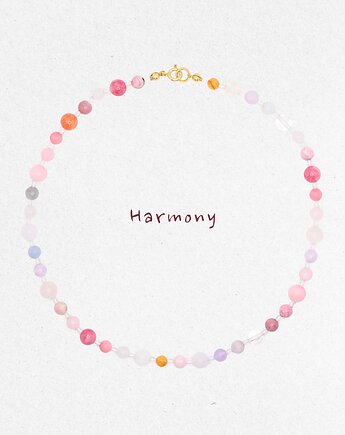 HARMONY Naszyjnik RHEI z kamieni naturalnych Kolorowy Różowy Fioletowy, RHEI