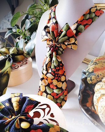 Kokardowy naszyjnik,  Owoce, jedwab, Akcesoria modowe TIE ART