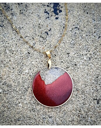 Burgundowy wisiorek Dolci, Figa handmade accessories