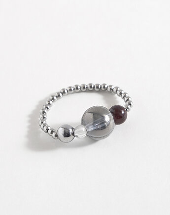 Bąbelkowy pierścionek z kamieni naturalnych, ech studio