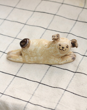 Figurka mały mops. Ceramiczny piesek, Lvvia ceramics