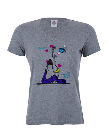Bluzka t-shirt kawa JOGA  szara, Ella Dora