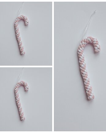 3 laski cukrowe z makramy  biało / różowe  DOSTĘPNE od ręki, manufaktura_wadoshka