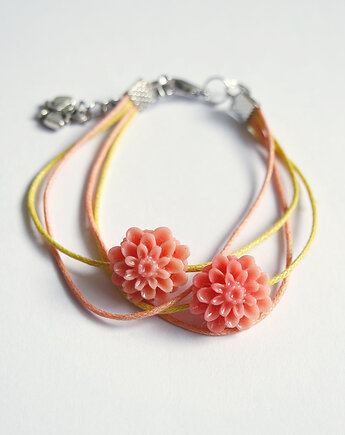 Bransoletka - Dalia - sznureczki, żółta, yenoo