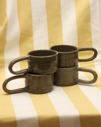 Szara filiżanka ceramiczna. Ceramika ręcznie robiona, Lvvia ceramics