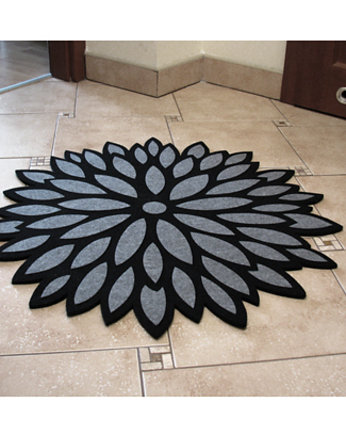 Filcowy dywan Aster czarny, śr. 80cm, home variety