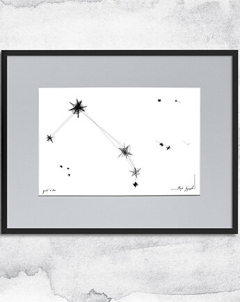 Oprawiona grafika zodiak Baran, Maja Gajewska