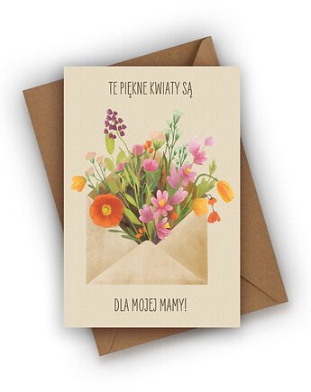 Kartka na Dzień Mamy- Te piękne kwiaty są dla mojej mamy!, Czarna Owca Karteczki