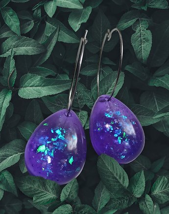 HOLOGRAFICZNE kolczyki z żywicy : kolekcja HOLO, kaktusia