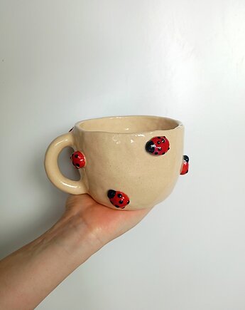 Ceramiczny ręcznie robiony kubek w biedronki, Ceramic Reve