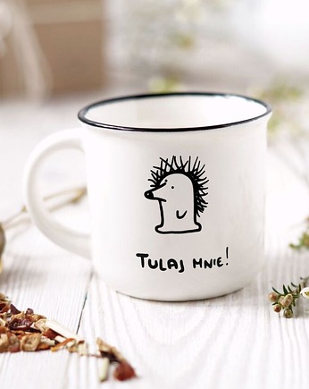 Kubek z jeżem, ręcznie malowany, tulaj mnie!, pocieszenie