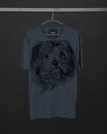 Maltese Dog Men's T-shirt dark cool gray, OSOBY - Prezent dla niego