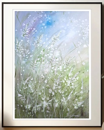 Oryginalna akwarela. Trawy A3, Malgorzata Domanska