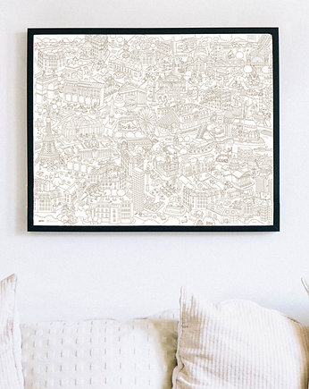 Plakat kolorowanka POCKET - PARIS, OMY