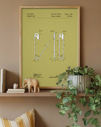 Agrafka - plakat 50x70 cm - patent techniczny, minimalmill