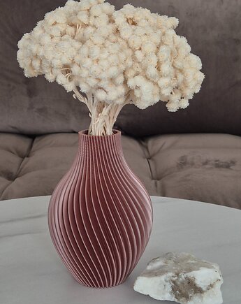 Wazon dekoracyjny ryflowany ozdobny 3d brudny róż wrzos jagoda perłowy, NOVILIA