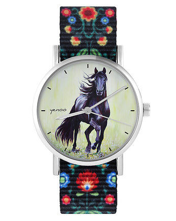 Zegarek - Czarny koń 2 - folk czarny, nato, yenoo