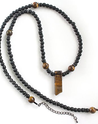 Tygrysie Oko, matowy onyks, hematyt, KEIT