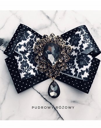 Brosza  z ogromnym kryształem Glamour NEW, Pudrowy Różowy