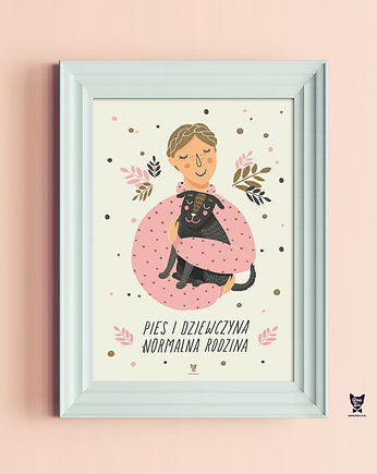 Plakat PIES I DZIEWCZYNA, NORMALNA RODZINA - A2, Pan Lis