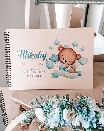 MIŚ W OBŁOCZKACH album prezent narodziny, pamiątka chrztu,roczku, LOO LOO DREAM