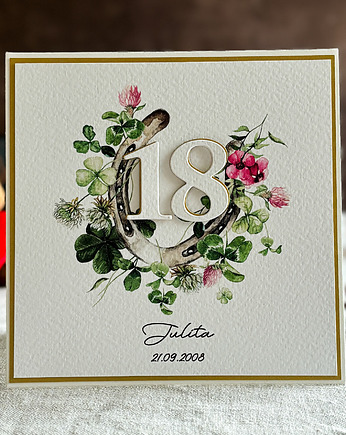 Personalizowana kartka na 18 urodziny, BH 36, Anna Art and Crafts