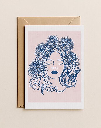 Kartka z Kobietą w kwiatach, Mint In Paper