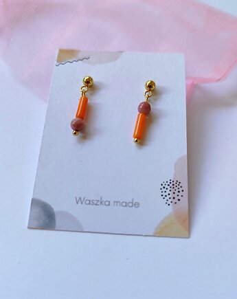 Kolczyki asymetryczne koral, Waszkamade