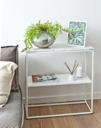 PAULA - Konsola z marmurowym blatem i półką, konsola, toaletka, Papierówka Simple form of furniture