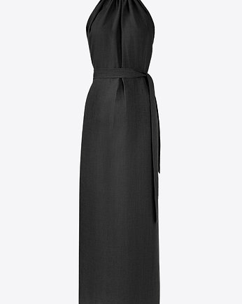 Lniana sukienka elegancka maxi - Amalfi Czarny, Holystic