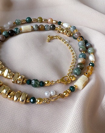 Długi naszyjnik z kamieni naturalnych boho, Hey details