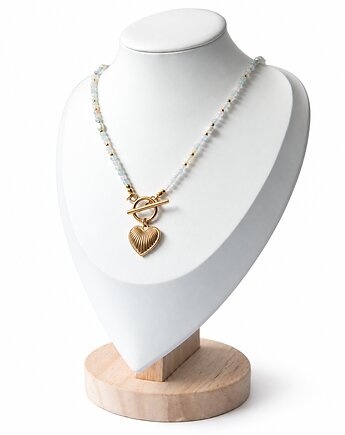 AMOUR naszyjnik z kamieni - morganit, opal i perła, Greenmoon Handmade