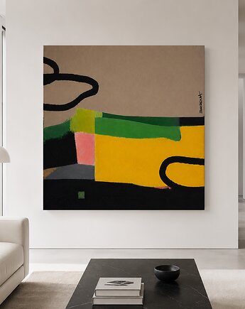 Duży obraz ręcznie malowany akryl 120x120cm, art and texture