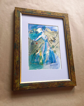 Kumoszka 30 - akwarela 14,8 x 19,4 cm unikat, Katarzyna Radzka