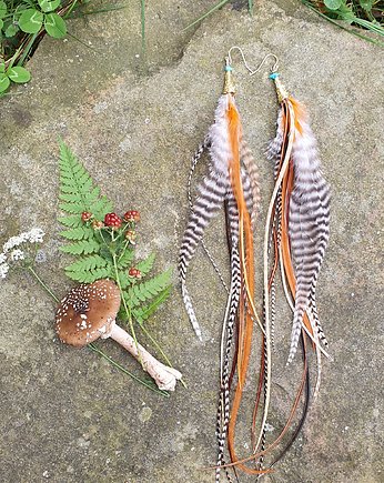 Kolczyki z piór ŻYWIOŁ POWIETRZA, Lilarose Handmade