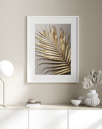 Plakat -  złoty liść palmy, Futuro Design
