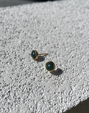 Kolczyki agat mszysty, Fiorette stone&silver