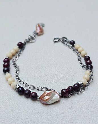 Bransoletka Dwie Perły Srebro, ILEA