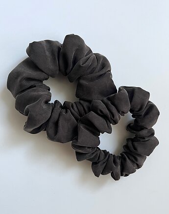 Brązow gumka do włosów Scrunchie Brown Cupro, Volie Line