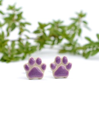 Łapki łapeczki- mini ceramiczne kolczyki z łapką, Dorca