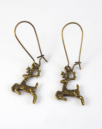 Kolczyki wiszące - Renifery, antyczny brąz, yenoo