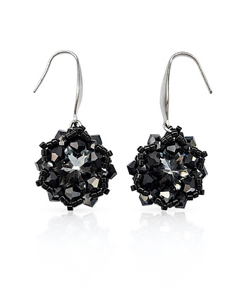 Czarne Wiszące Kolczyki "Night Fall Maxima", STAGHORN