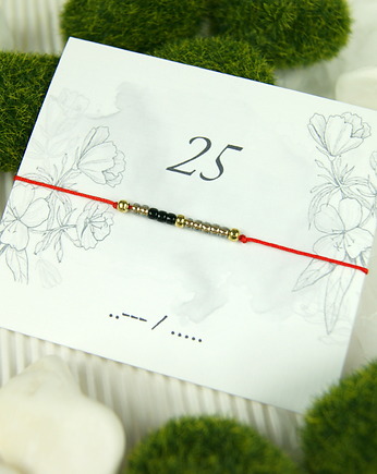 Alfabet morse'a 25 Bransoletka Lucky number, Blue Pearl Art