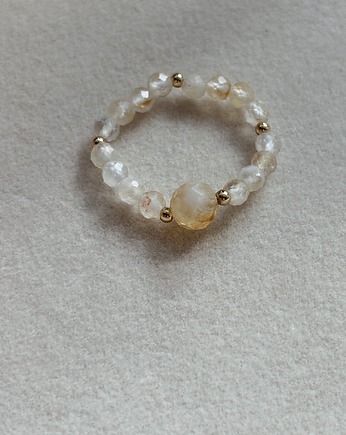 Pierścionek elastyczny Cytryn, Chmolowska Jewellery