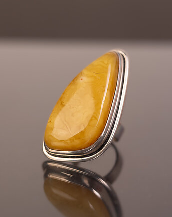 Pierścionek z miodowym bursztynem bałtyckim, Andorii by Baco