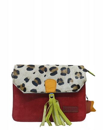 Torebka zamszowa, elegancka, skórzana, zamsz, ozdobny chwost eko OLIVKA, Olivka Warsaw