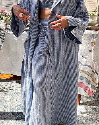 Długie lniane kimono, Nature Bed