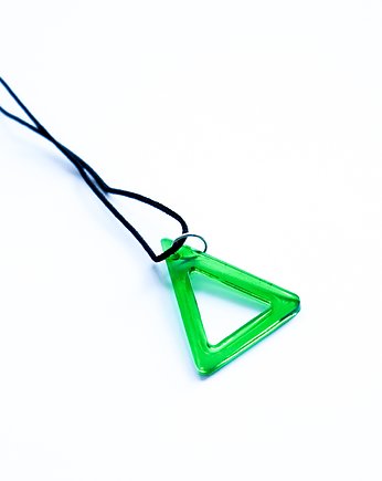 Zielony trójkąt wisiorek z żywicy epoksydowej geometryczny motyw, Akrylove art