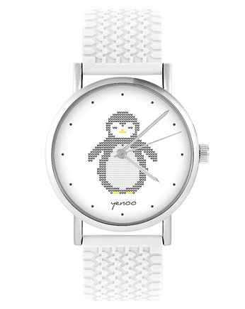 Zegarek - Pingwin - silikonowy, biały, yenoo