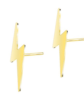 Złote kolczyki Fast As Lightning (błyskawica), VENA Jewellery